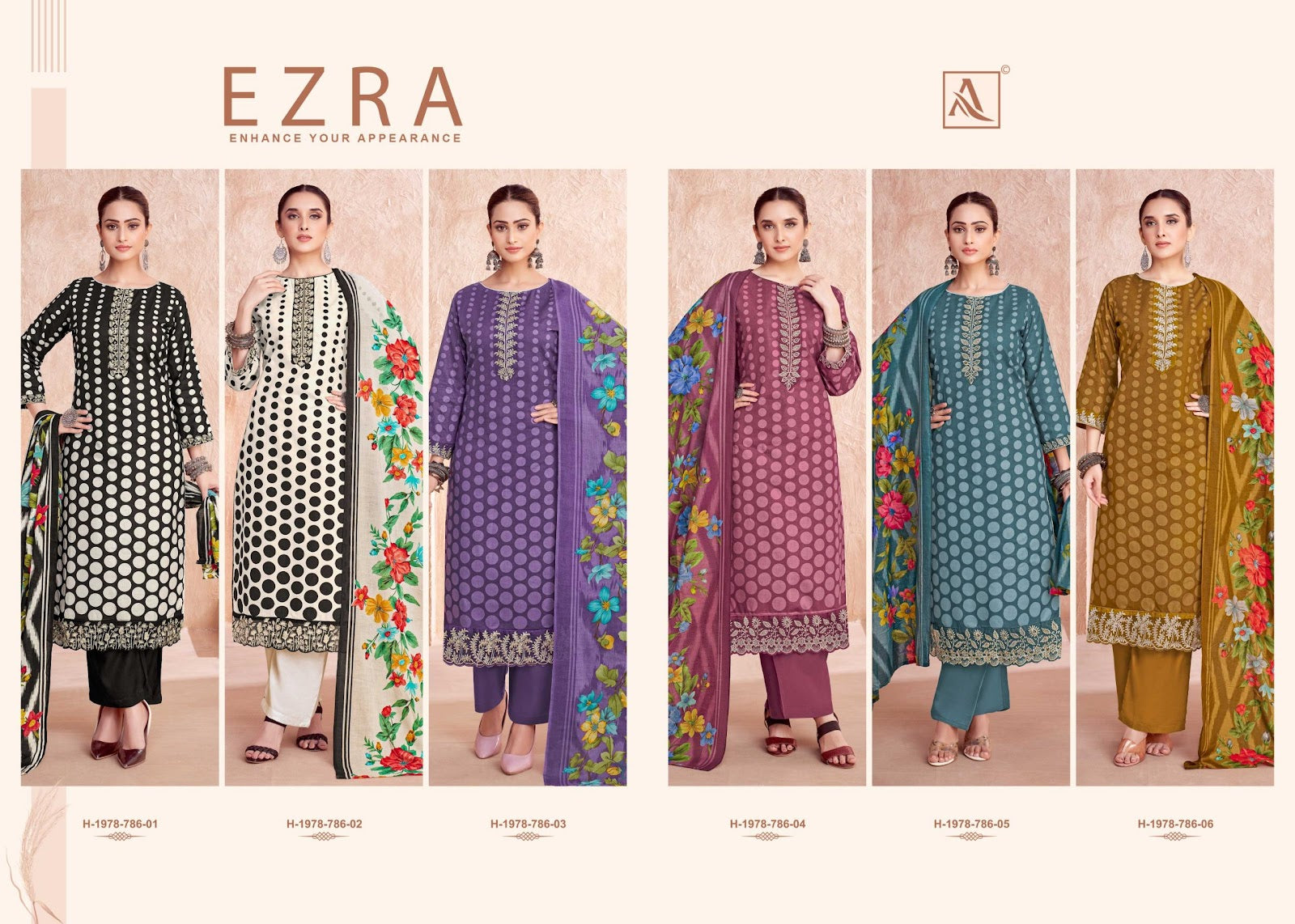 Ezra Alok Cambric Karachi Salwar Suits Supplier Gujarat