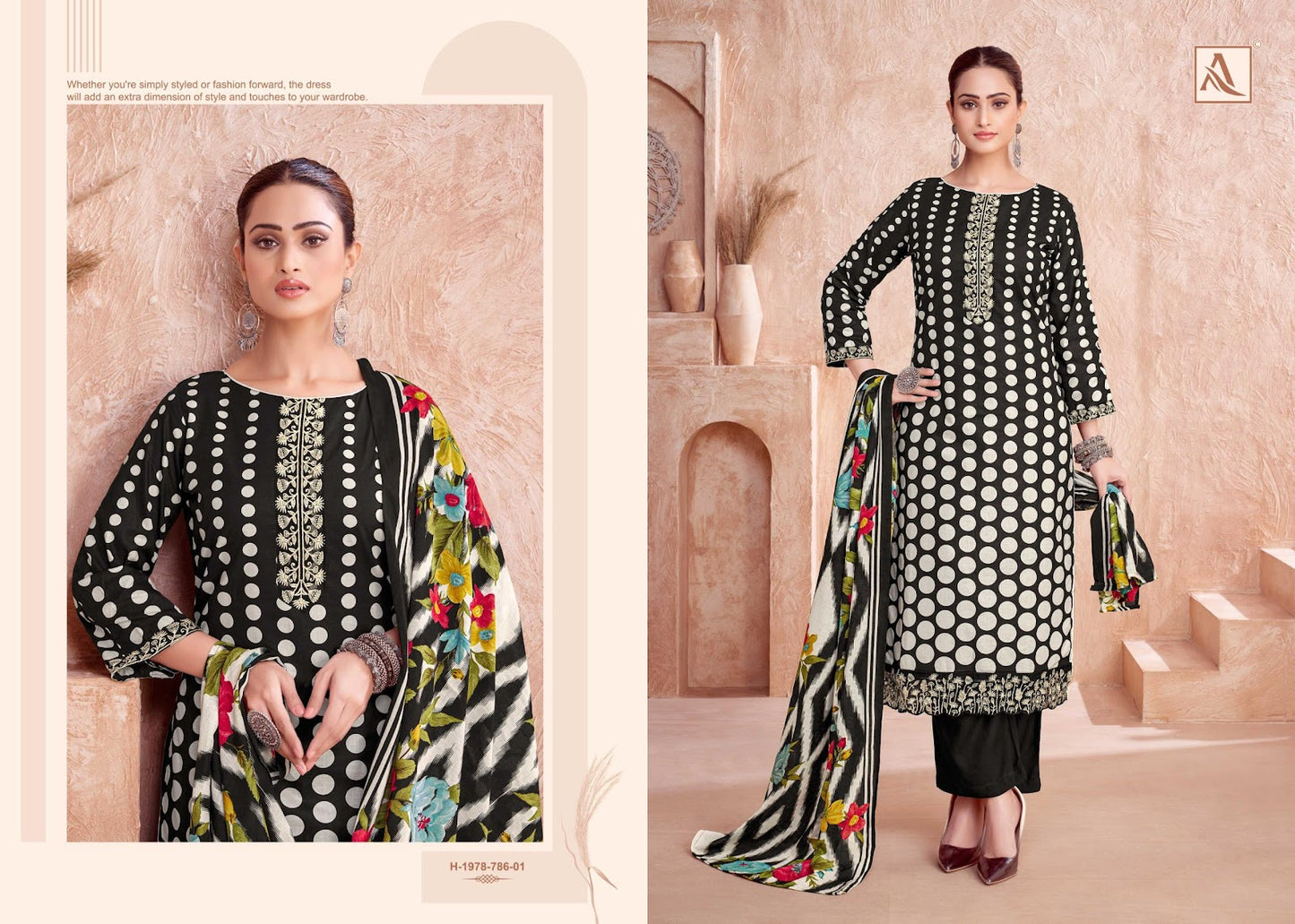 Ezra Alok Cambric Karachi Salwar Suits Supplier Gujarat
