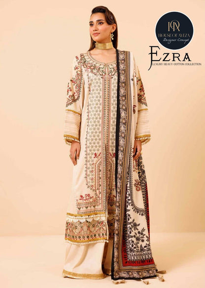 Ezra Vol 1 Luxury Heavy Cotton Collection House Of Ayeza Karachi Salwar Suits Supplier