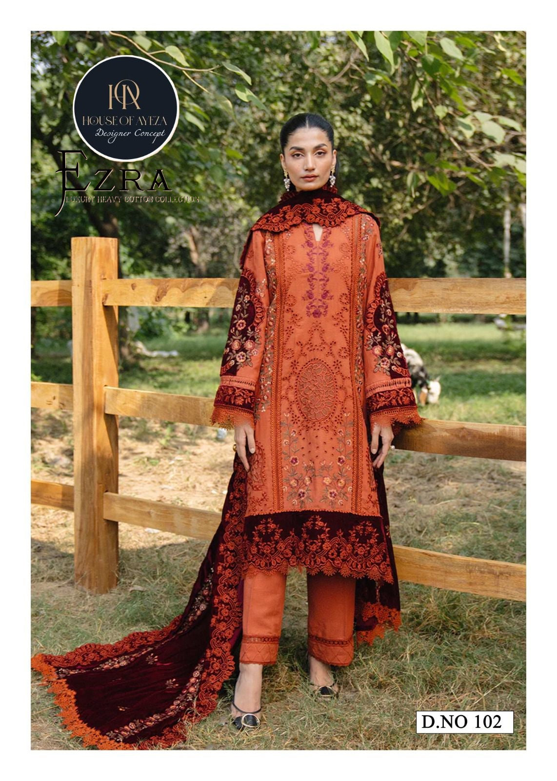 Ezra Vol 1 Luxury Heavy Cotton Collection House Of Ayeza Karachi Salwar Suits Supplier