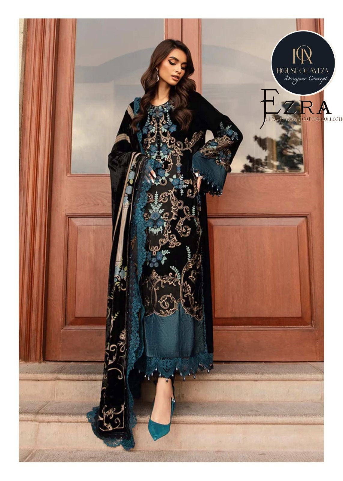 Ezra Vol 1 Luxury Heavy Cotton Collection House Of Ayeza Karachi Salwar Suits Supplier