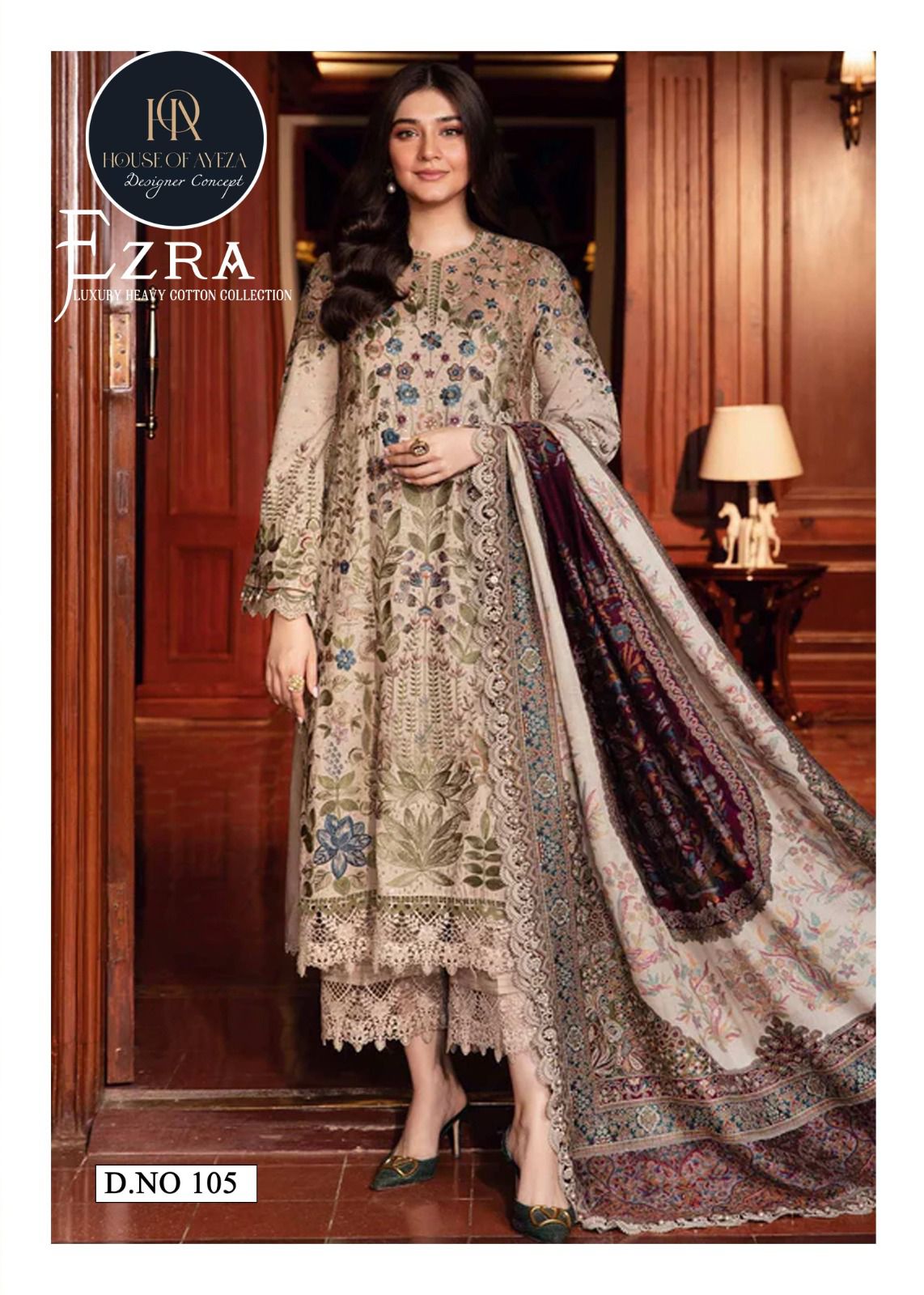 Ezra Vol 1 Luxury Heavy Cotton Collection House Of Ayeza Karachi Salwar Suits Supplier