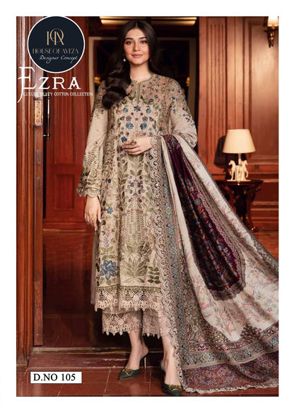 Ezra Vol 1 Luxury Heavy Cotton Collection House Of Ayeza Karachi Salwar Suits Supplier