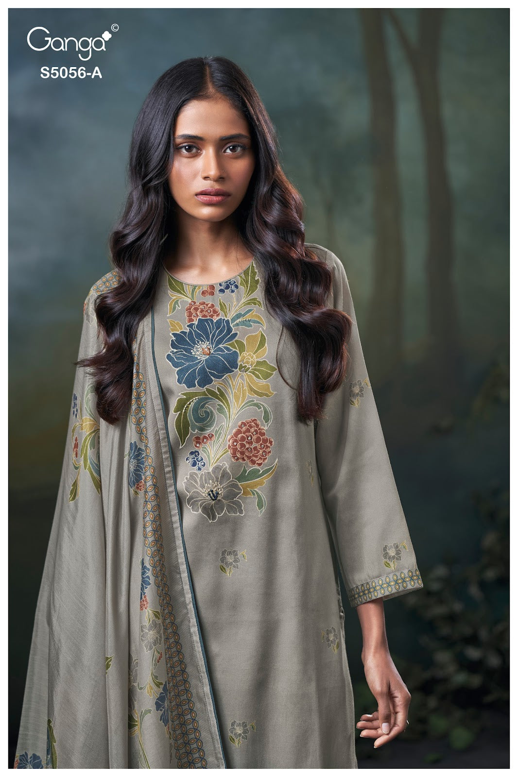 Ezria S5056 Ganga Cotton Satin Plazzo Style Suits Manufacturer