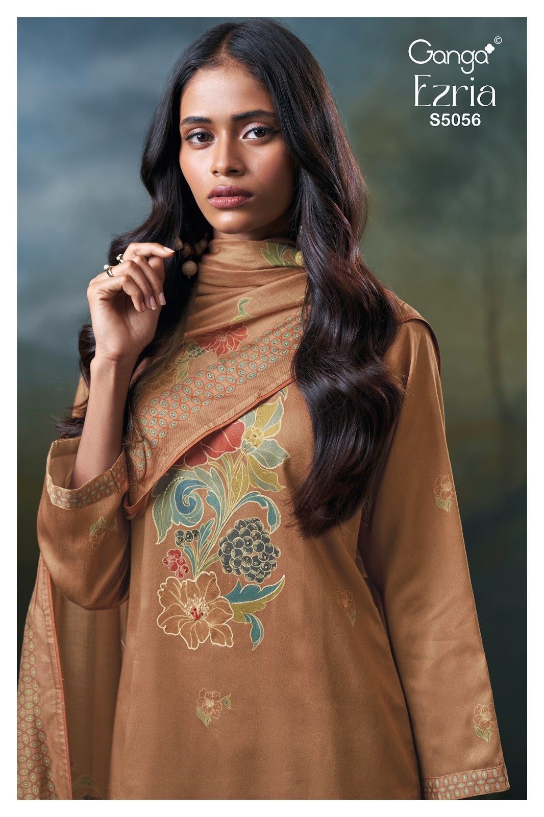 Ezria S5056 Ganga Cotton Satin Plazzo Style Suits Manufacturer