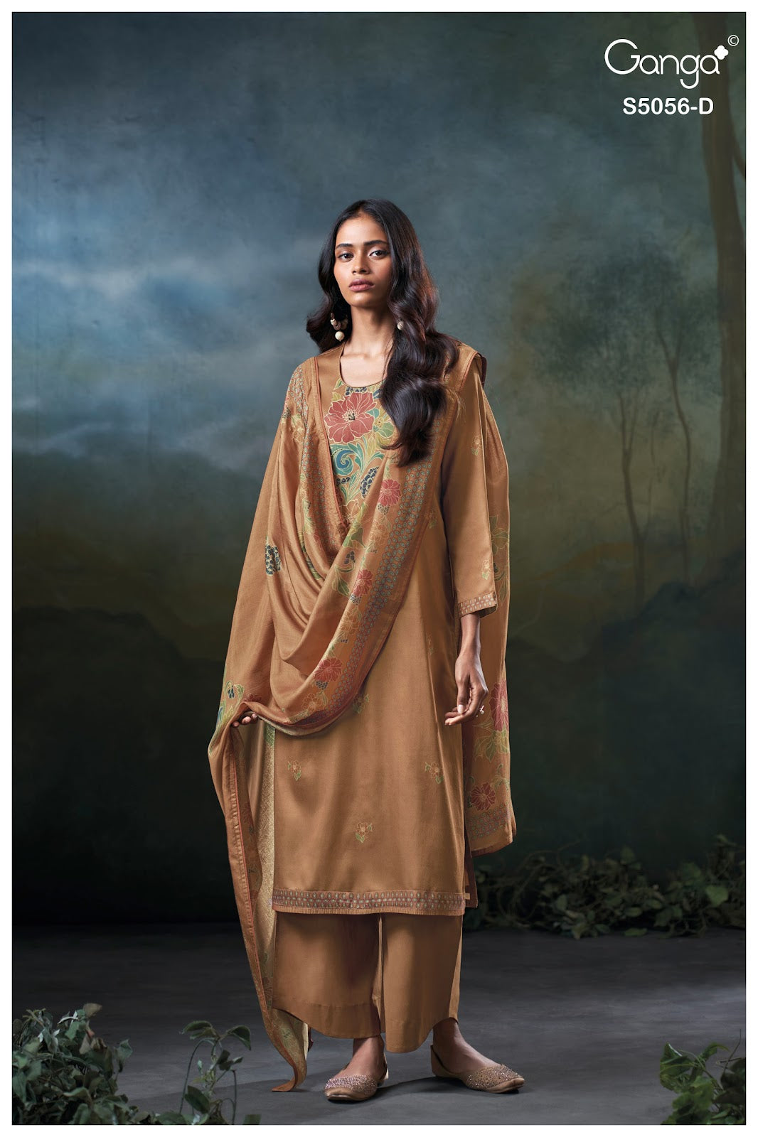 Ezria S5056 Ganga Cotton Satin Plazzo Style Suits Manufacturer
