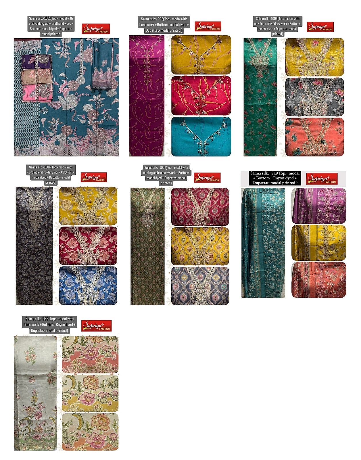 Saima Silk Cordimg Supriya Fashion Salwar Suits Supplier India