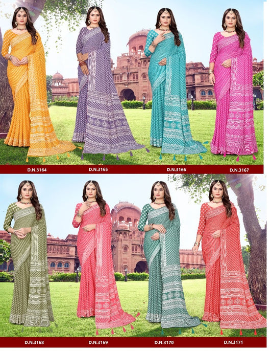 Faagun Stylewell Dull Moss Sarees Wholesaler India