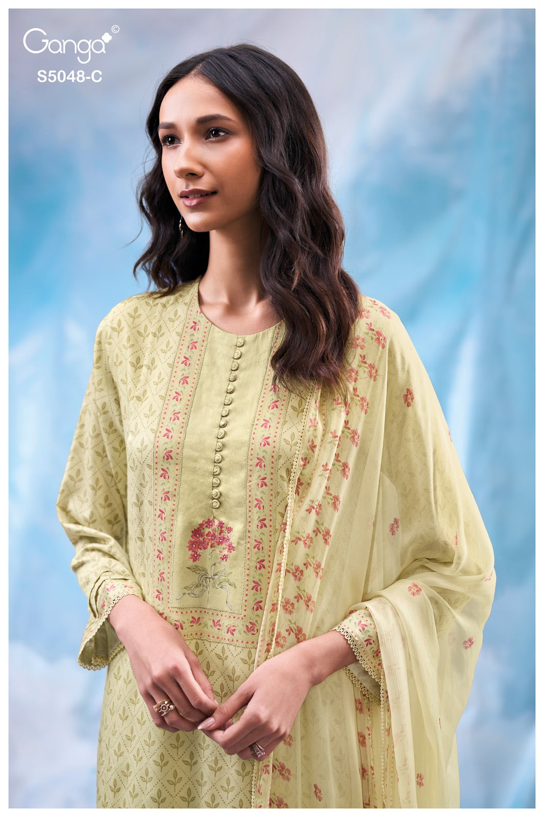 Faanvi S5048 Ganga Cotton Satin Pant Style Suits Wholesaler Ahmedabad