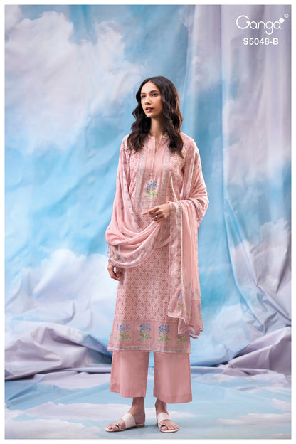 Faanvi S5048 Ganga Cotton Satin Pant Style Suits Wholesaler Ahmedabad
