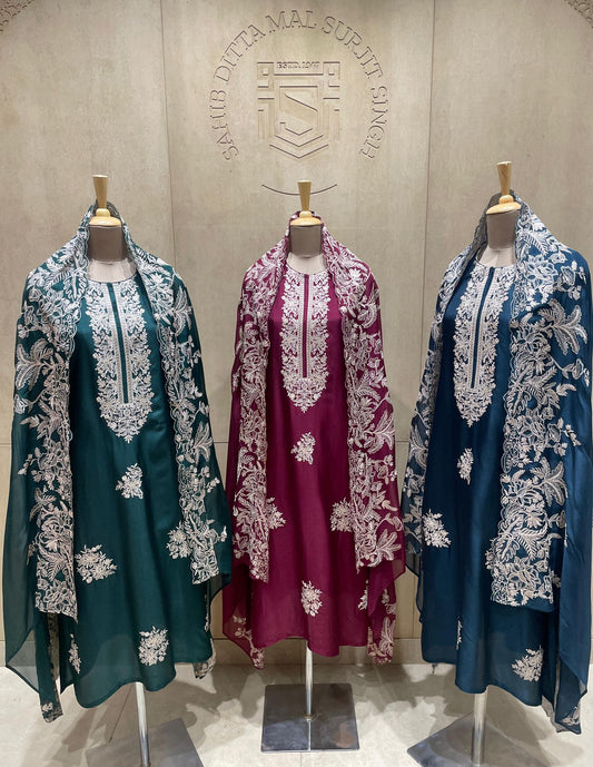 Faaroz Naariti Silk Pant Style Suits Exporter Ahmedabad