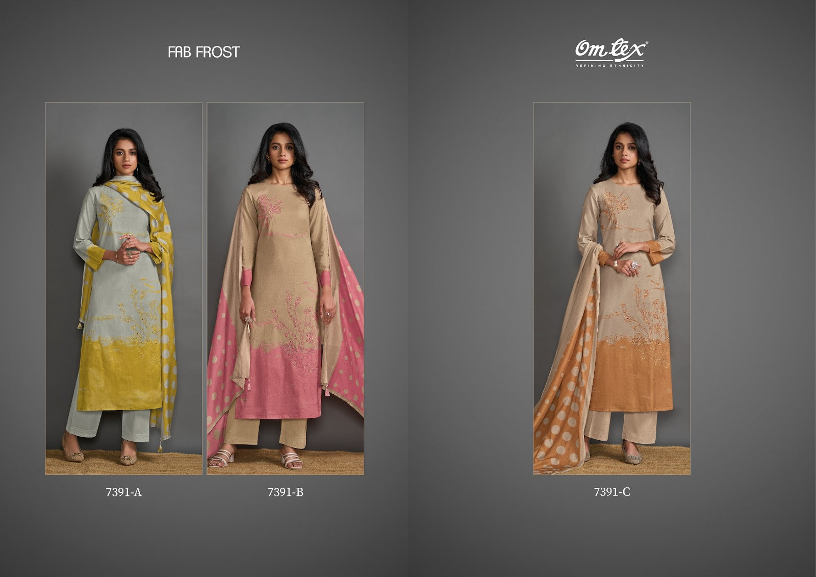 Fab Frost Omtex Lawn Cotton Pant Style Suits Wholesaler Ahmedabad