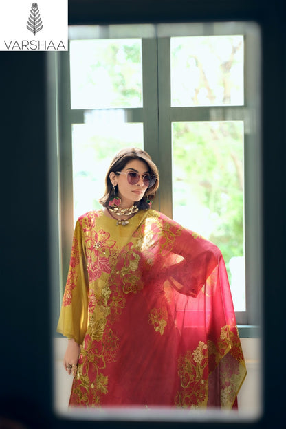 Fabulous Varshaa Viscose Muslin Pant Style Suits Exporter India