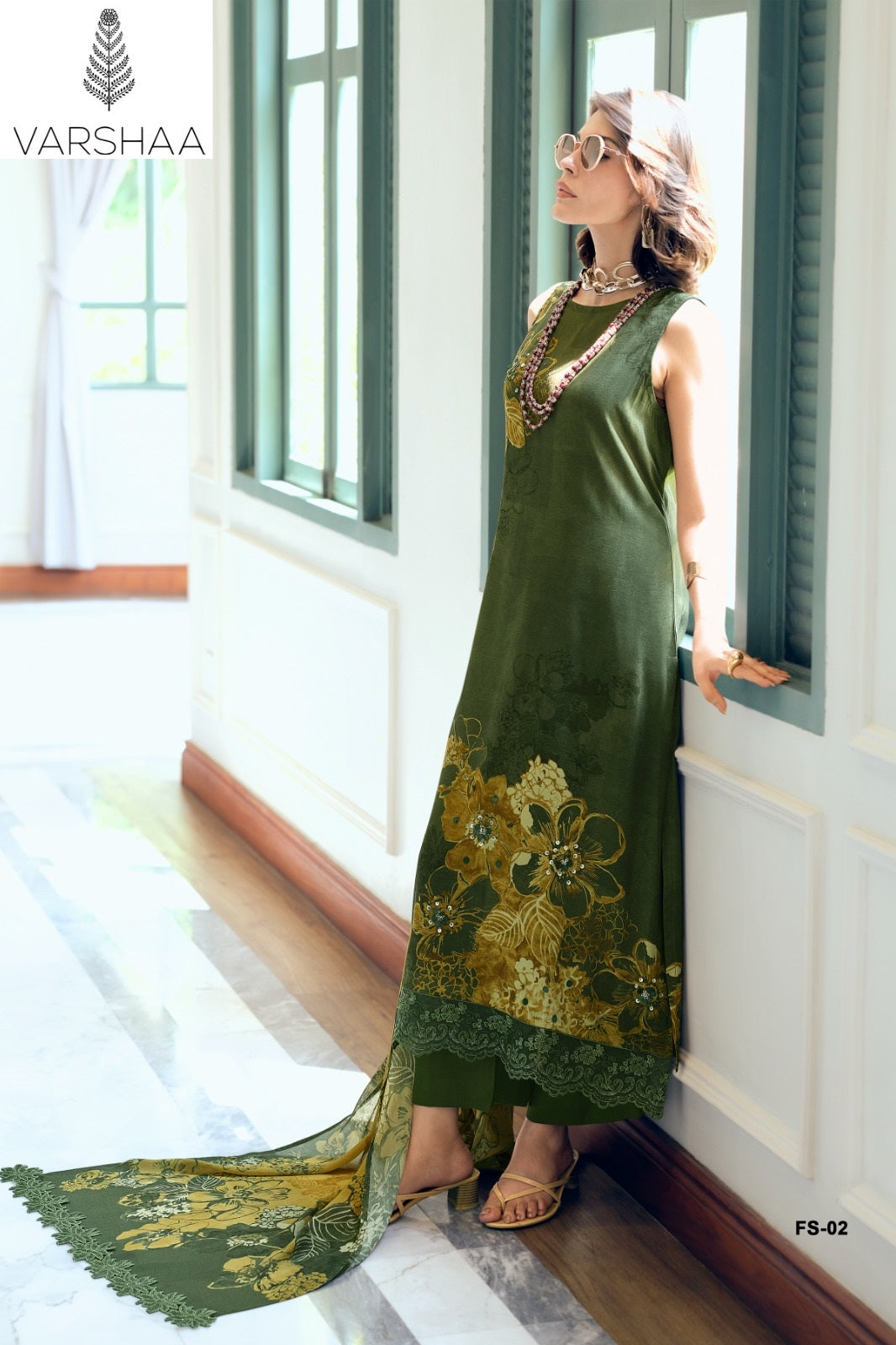 Fabulous Varshaa Viscose Muslin Pant Style Suits Exporter India