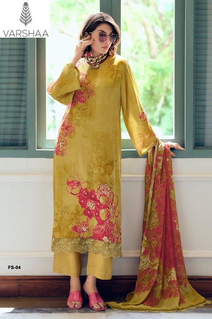 Fabulous Varshaa Viscose Muslin Pant Style Suits Exporter India