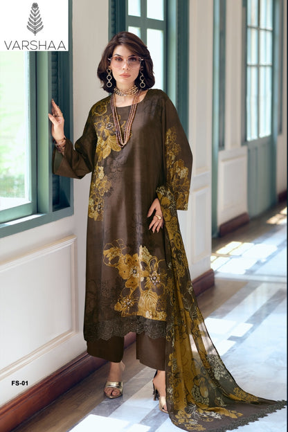 Fabulous Varshaa Viscose Muslin Pant Style Suits Exporter India