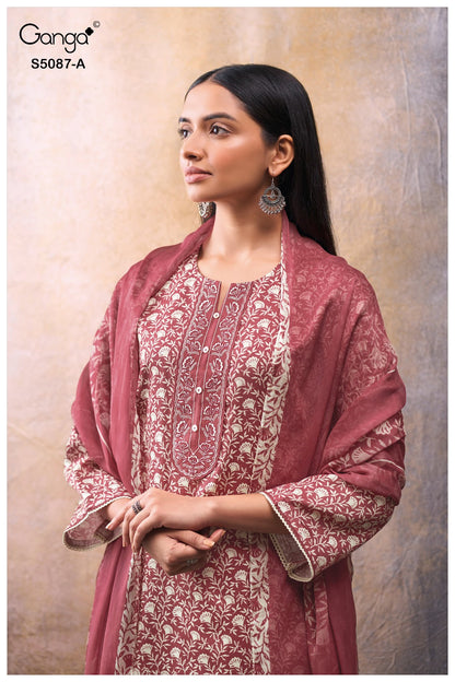 Faelyn S5087 Ganga Cotton Satin Plazzo Style Suits Supplier