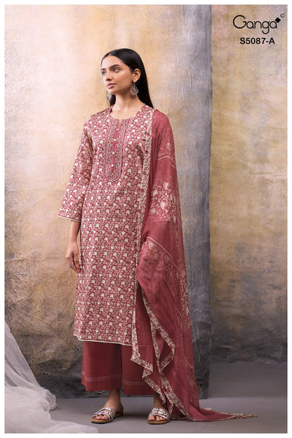 Faelyn S5087 Ganga Cotton Satin Plazzo Style Suits Supplier