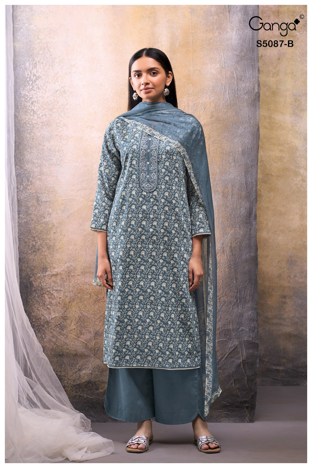 Faelyn S5087 Ganga Cotton Satin Plazzo Style Suits Supplier