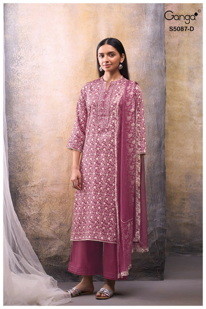 Faelyn S5087 Ganga Cotton Satin Plazzo Style Suits Supplier
