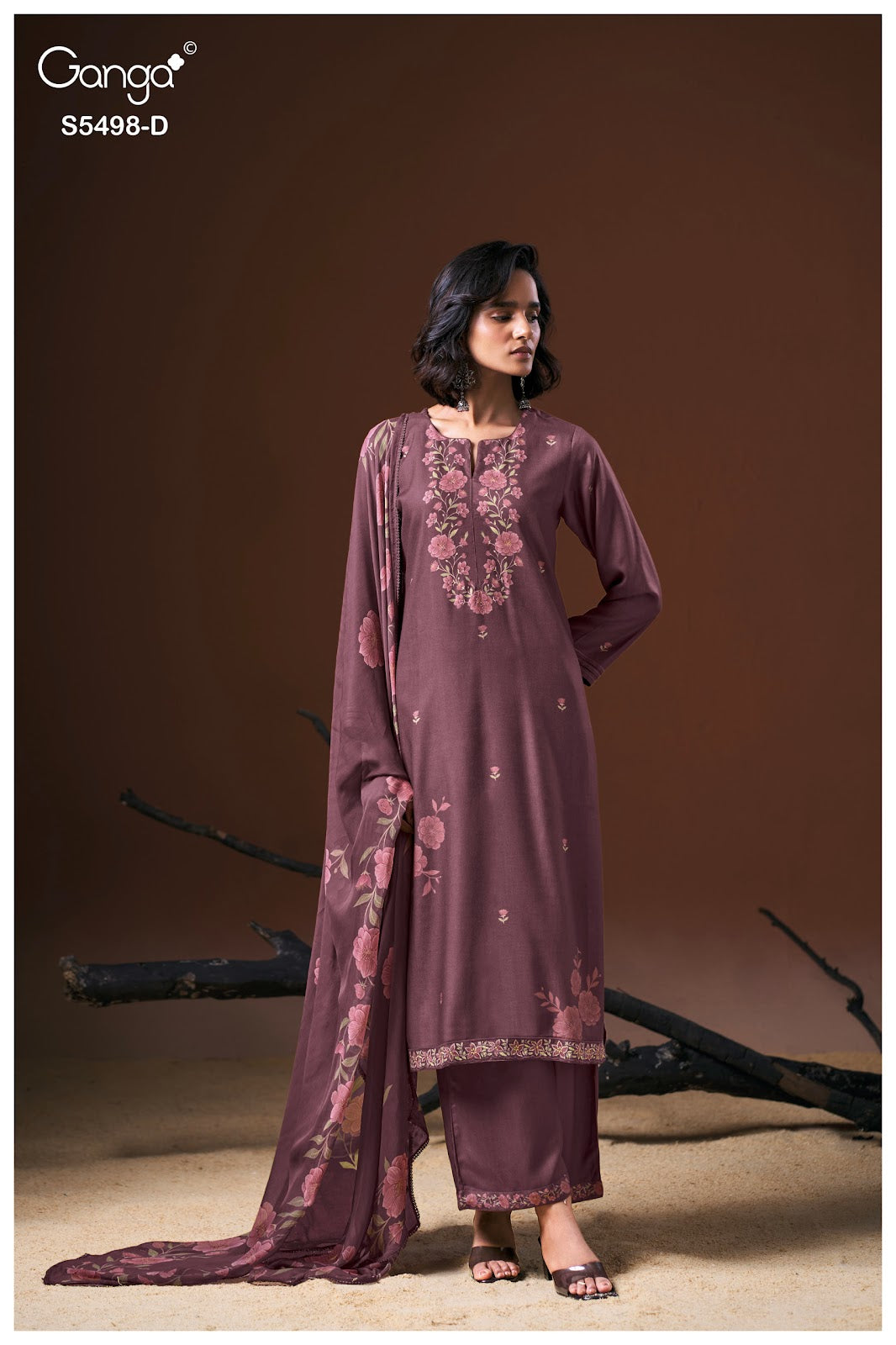 Faeza S5498 Ganga Wool Pashmina Suits Manufacturer