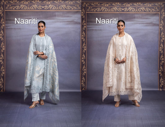 Fahana Naariti Silk Jacquard Pant Style Suits Exporter
