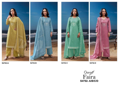 Faira S4752 Ganga Cotton Pant Style Suits Wholesale