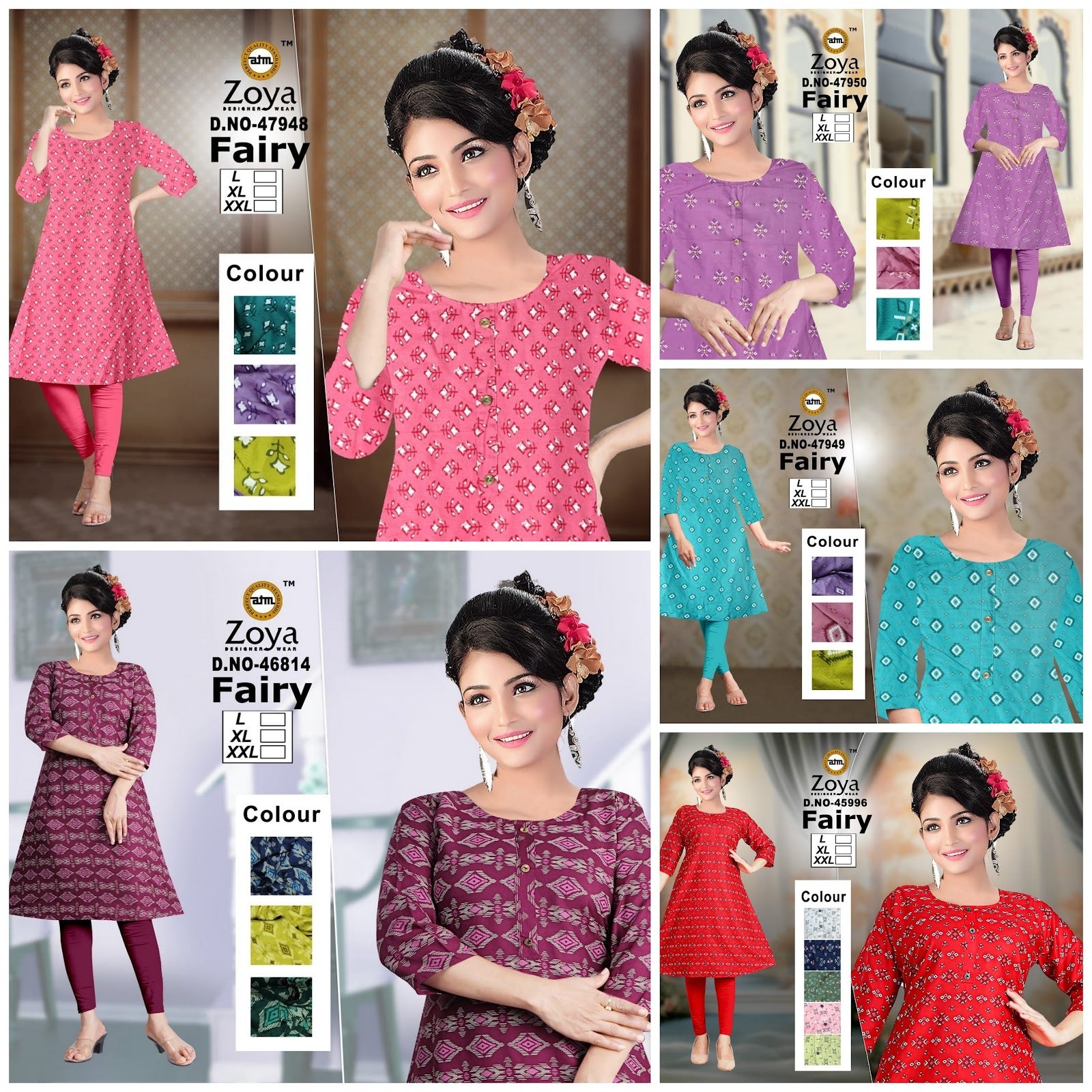 Fairy 1403 Zoya Rayon Anarkali Kurtis Exporter India