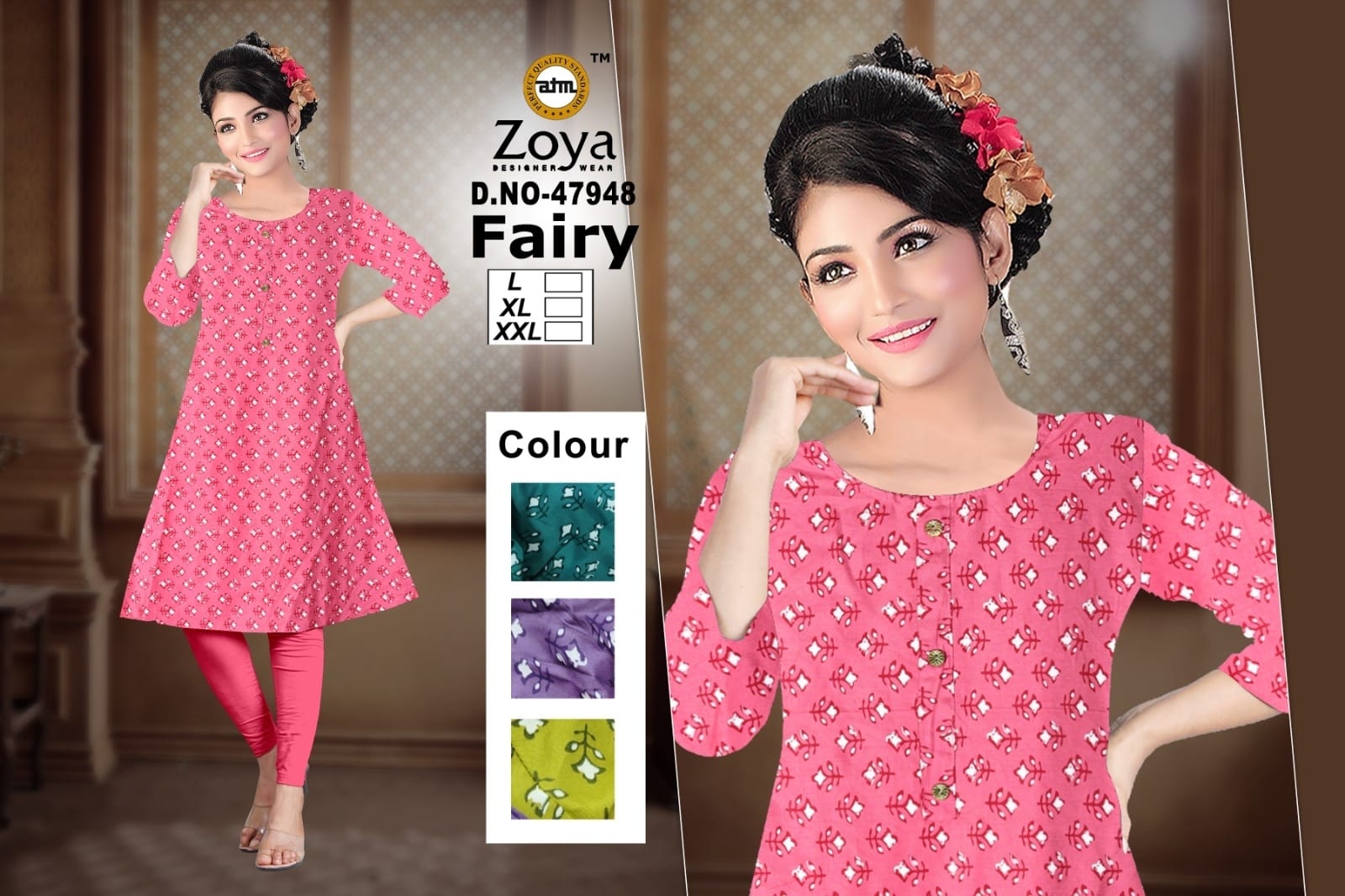 Fairy 1403 Zoya Rayon Anarkali Kurtis Exporter India