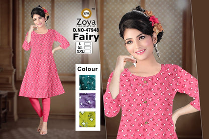 Fairy 1403 Zoya Rayon Anarkali Kurtis Exporter India