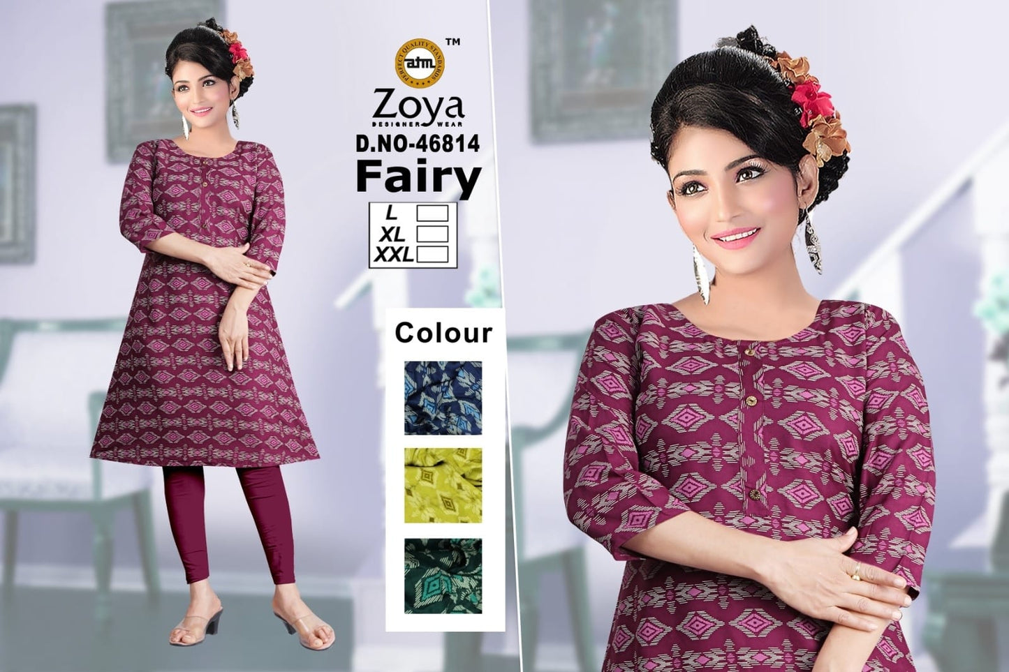 Fairy 1403 Zoya Rayon Anarkali Kurtis Exporter India