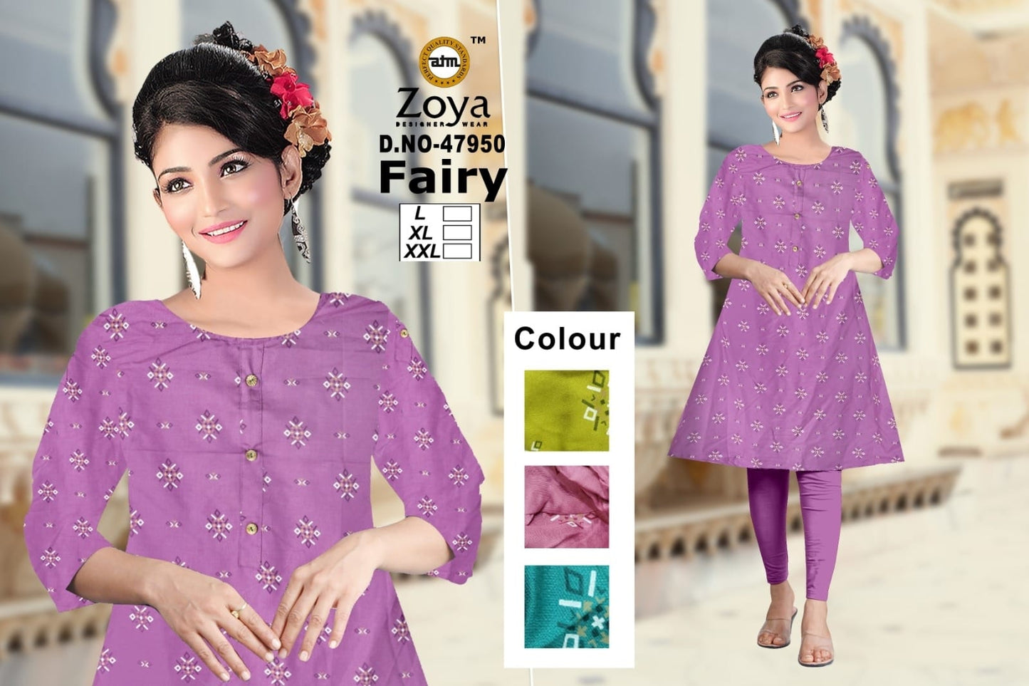 Fairy 1403 Zoya Rayon Anarkali Kurtis Exporter India