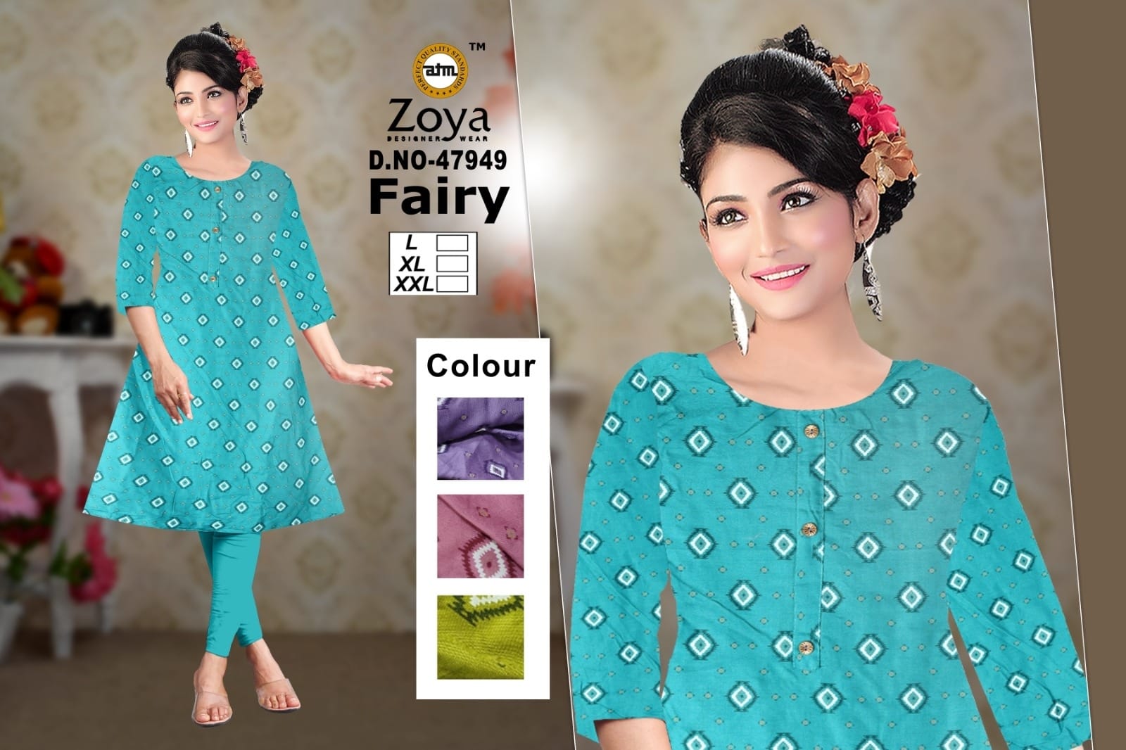 Fairy 1403 Zoya Rayon Anarkali Kurtis Exporter India