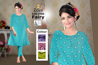 Fairy 1403 Zoya Rayon Anarkali Kurtis Exporter India