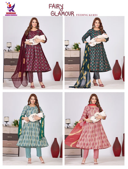 Fairy Glamour Mlm Kalash Lifestyle Rayon 14Kg Feeding Readymade Suit Wholesaler Ahmedabad