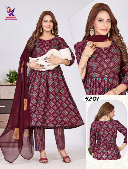 Fairy Glamour Mlm Kalash Lifestyle Rayon 14Kg Feeding Readymade Suit Wholesaler Ahmedabad