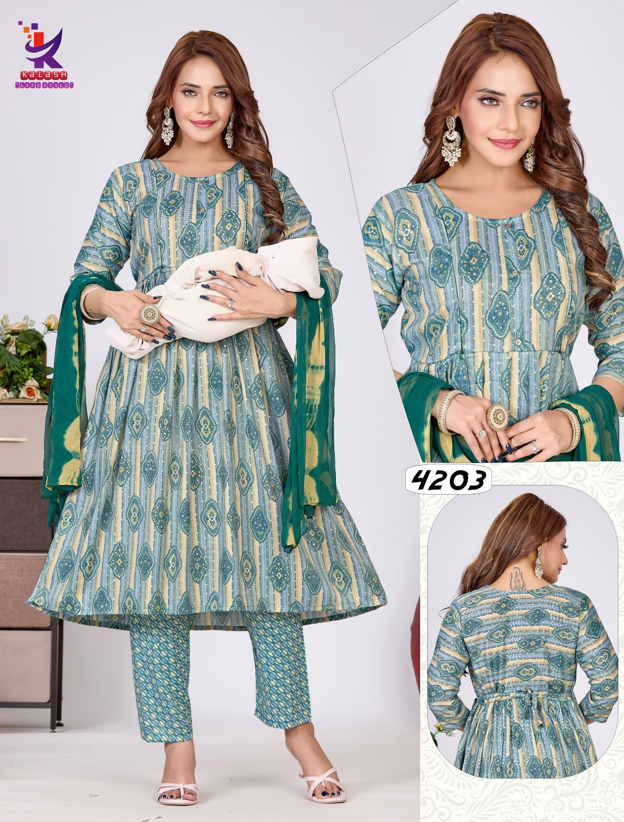 Fairy Glamour Mlm Kalash Lifestyle Rayon 14Kg Feeding Readymade Suit Wholesaler Ahmedabad