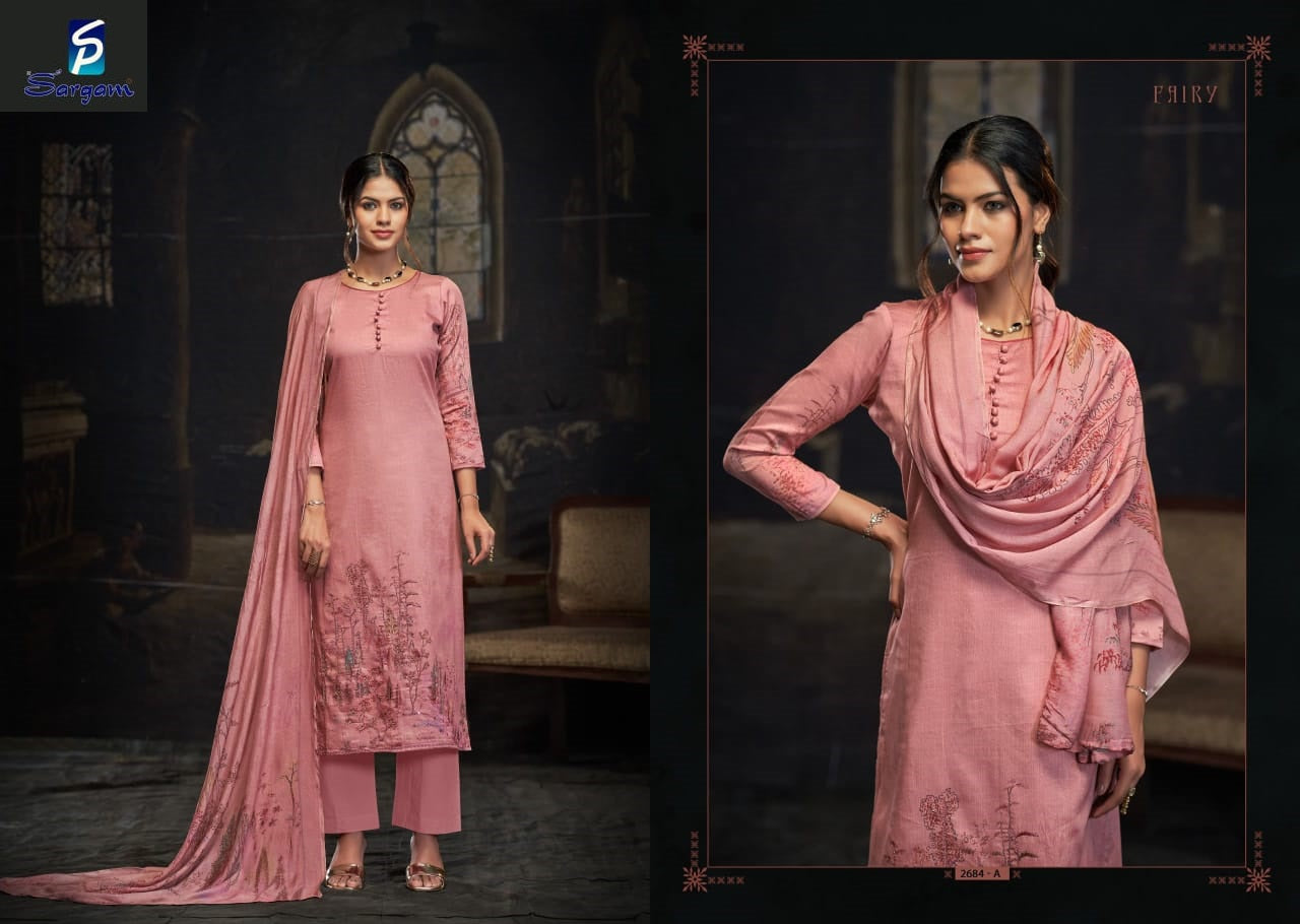 Fairy Sargam Prints Pure Jam Pant Style Suits Wholesale