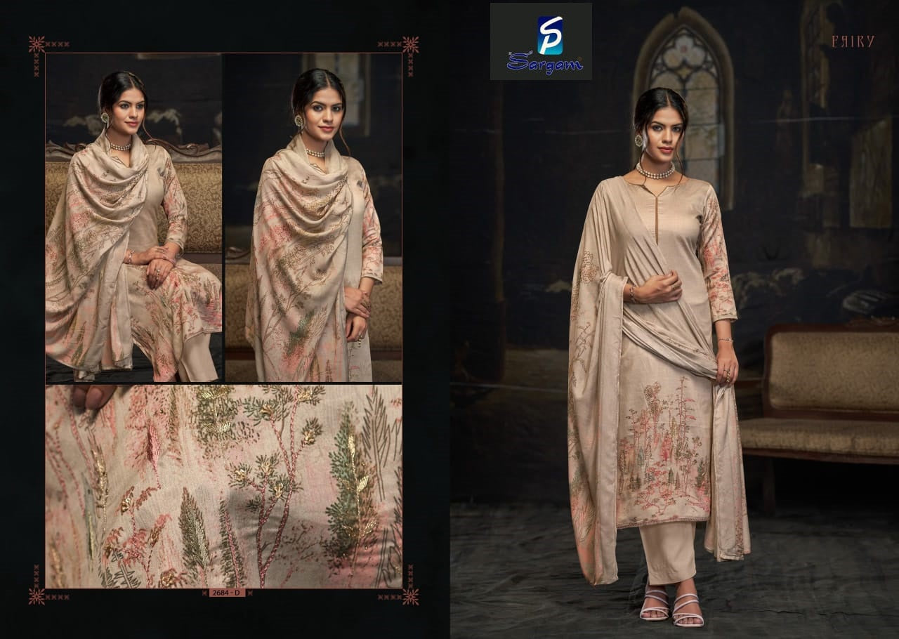 Fairy Sargam Prints Pure Jam Pant Style Suits Wholesale