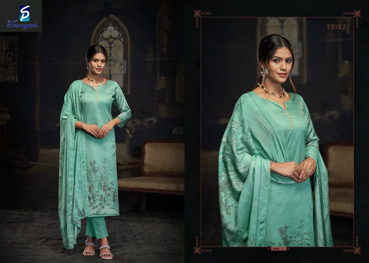 Fairy Sargam Prints Pure Jam Pant Style Suits Wholesale