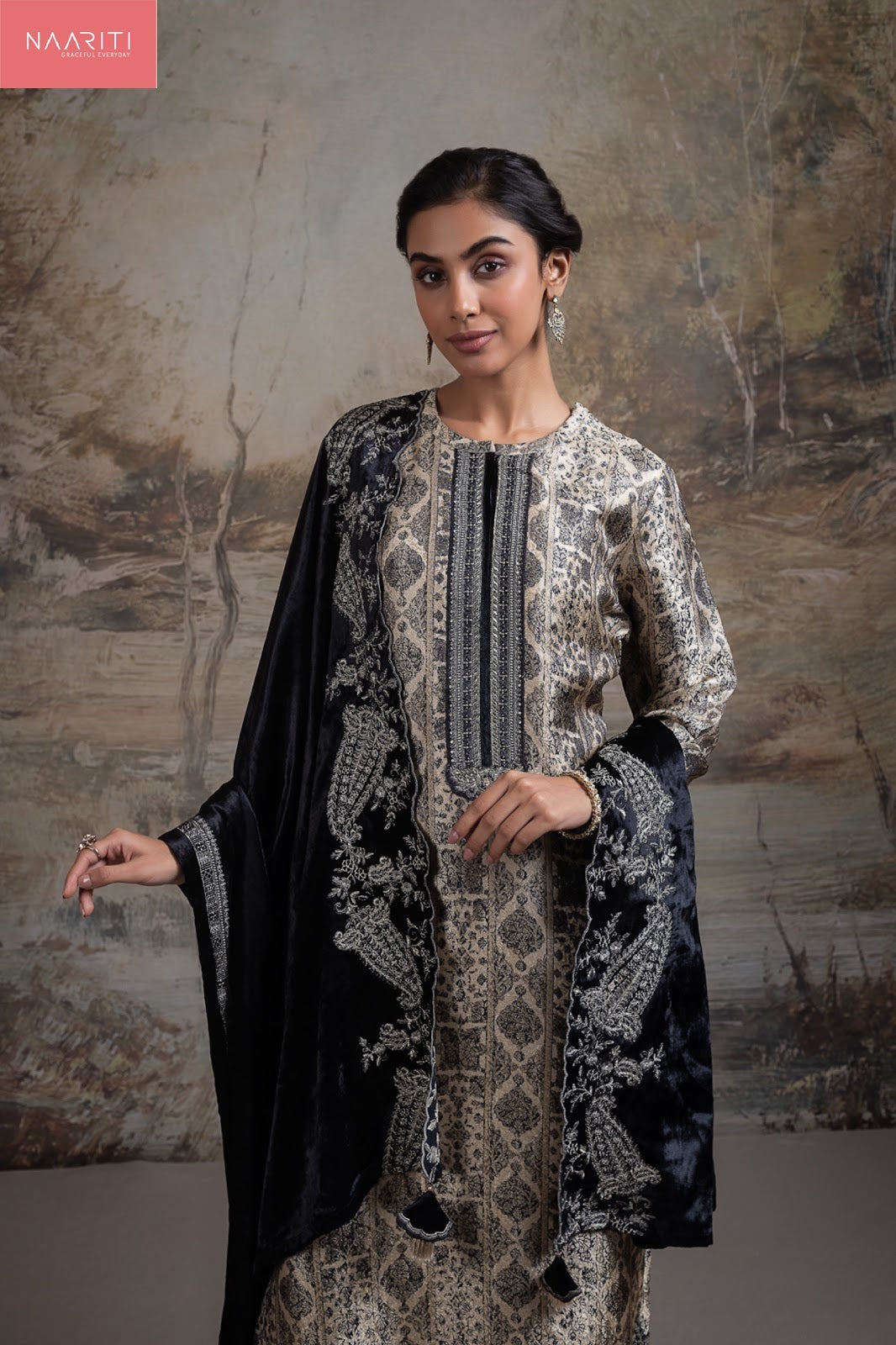 Faiz Naariti Silk Jacquard Velvet Suits Exporter India
