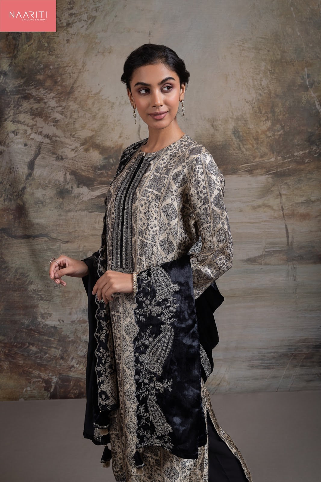 Faiz Naariti Silk Jacquard Velvet Suits Exporter India