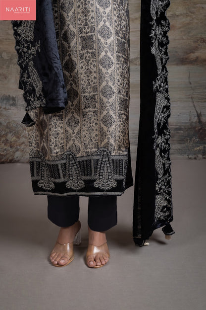 Faiz Naariti Silk Jacquard Velvet Suits Exporter India