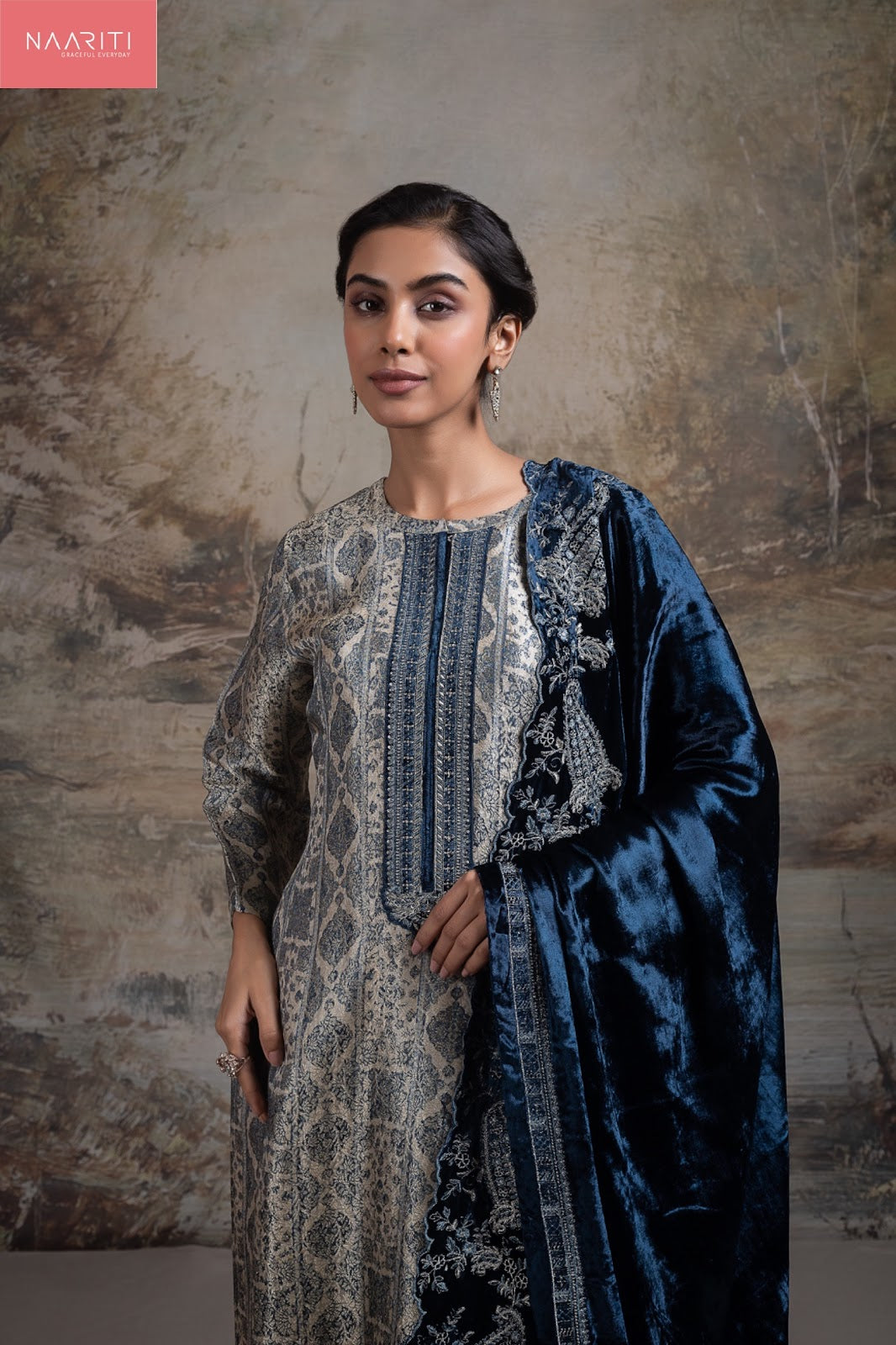 Faiz Naariti Silk Jacquard Velvet Suits Exporter India