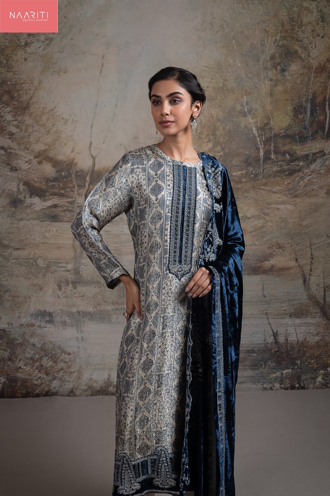 Faiz Naariti Silk Jacquard Velvet Suits Exporter India