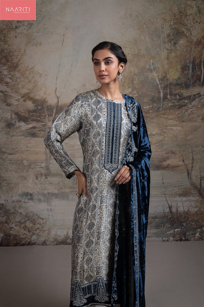 Faiz Naariti Silk Jacquard Velvet Suits Exporter India
