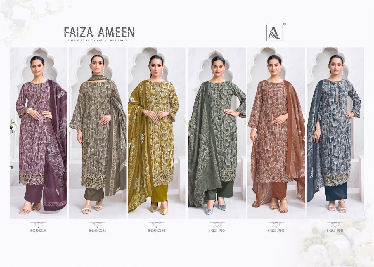 Faiza Ameen Alok Zam Cotton Karachi Salwar Suits Manufacturer Gujarat
