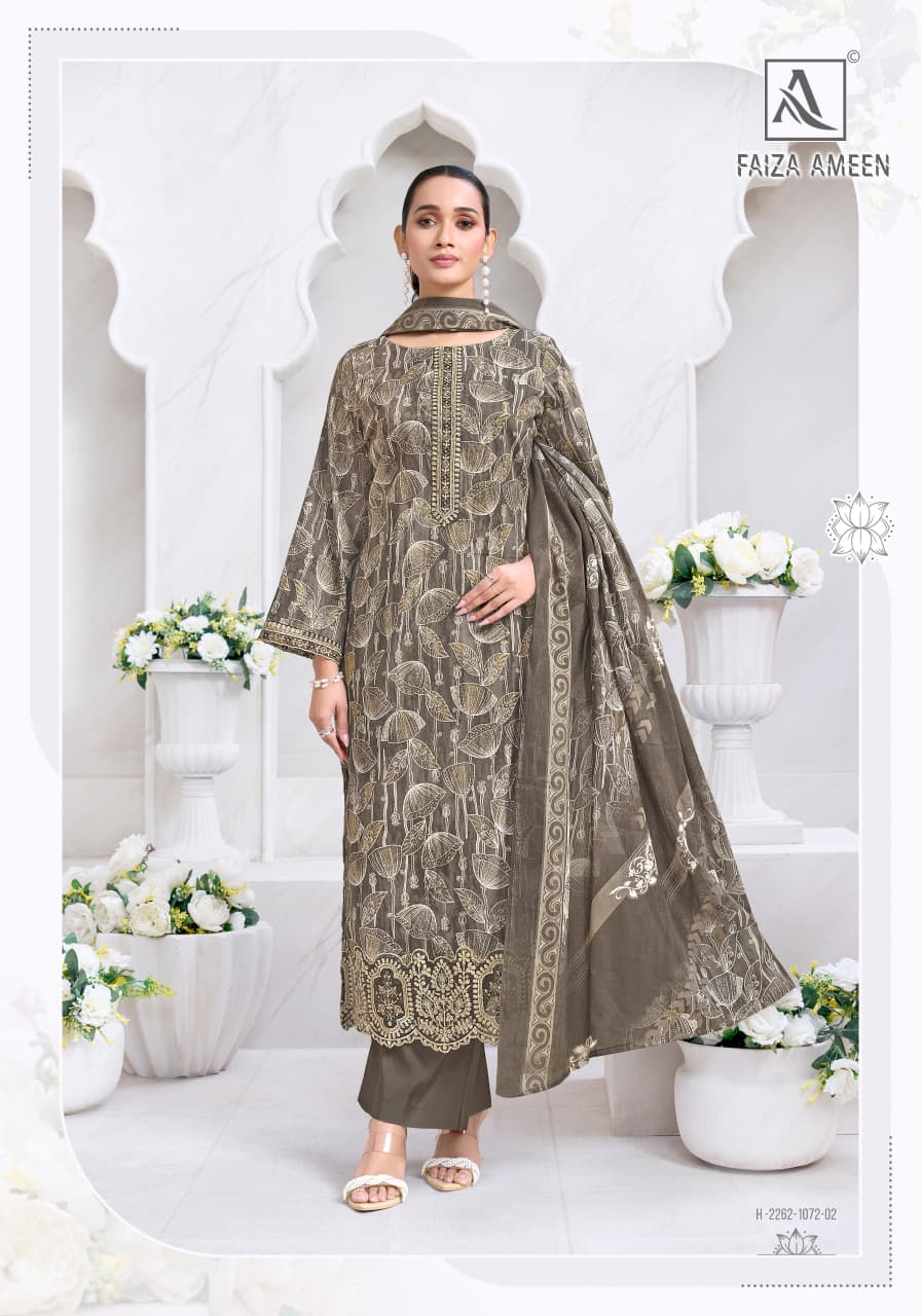 Faiza Ameen Alok Zam Cotton Karachi Salwar Suits Manufacturer Gujarat
