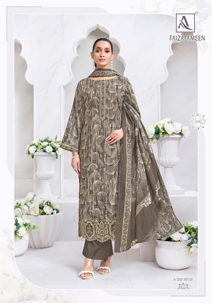 Faiza Ameen Alok Zam Cotton Karachi Salwar Suits Manufacturer Gujarat