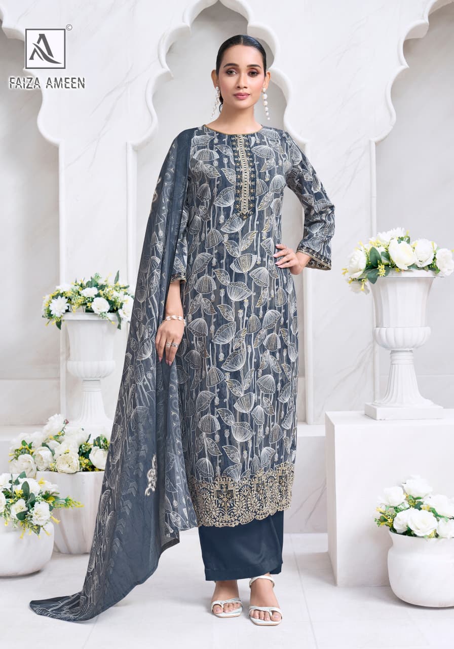 Faiza Ameen Alok Zam Cotton Karachi Salwar Suits Manufacturer Gujarat